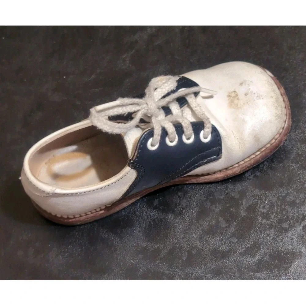 Ruggies Vintage Leather Oxford Childs Shoes, Boy/Girl Size 7D Made In USA